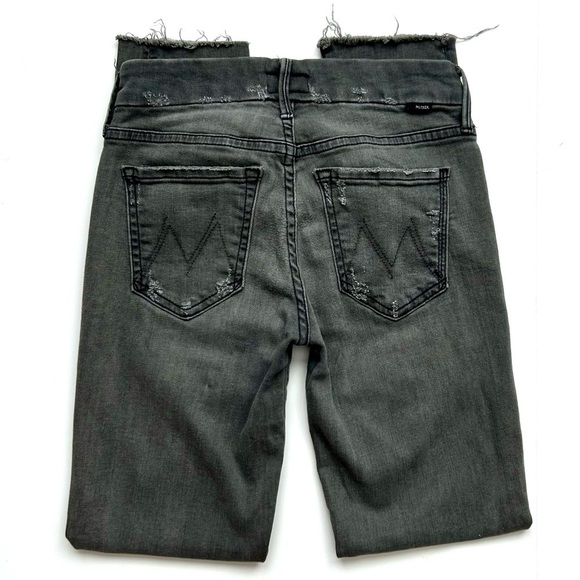 MOTHER The Looker Ankle Fray Skinny Jeans in Last Chance Saloon Gray Grey 25 - Picture 8 of 13
